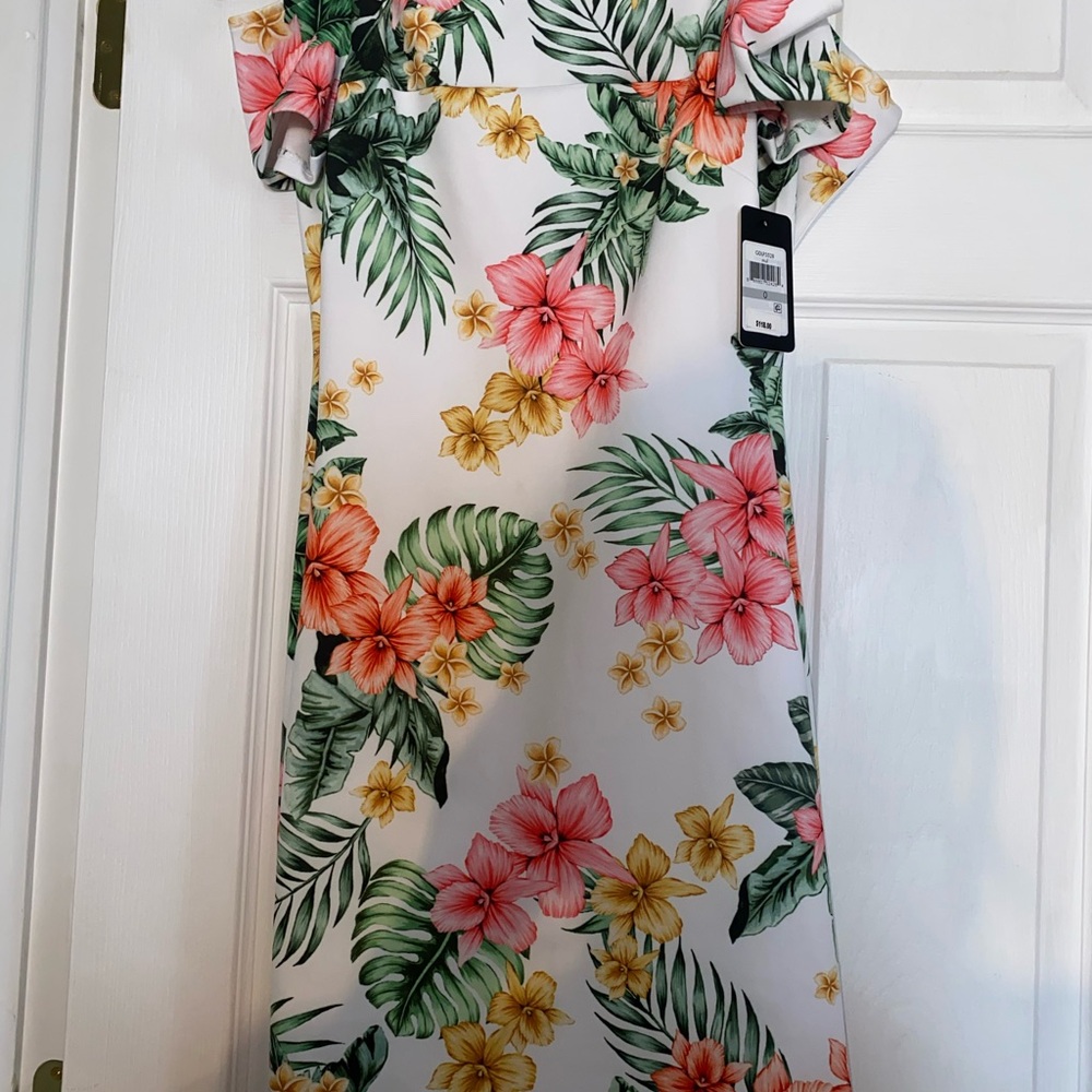 Guess Floral Mini Dress - Pink, Yellow, Green